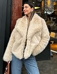 Veste de Faux Fur Femme manches longues Cropped Coat Ouvert Four avant Cap Shaggy Warm Automne Hiver Vêtements de dessus Surpoil