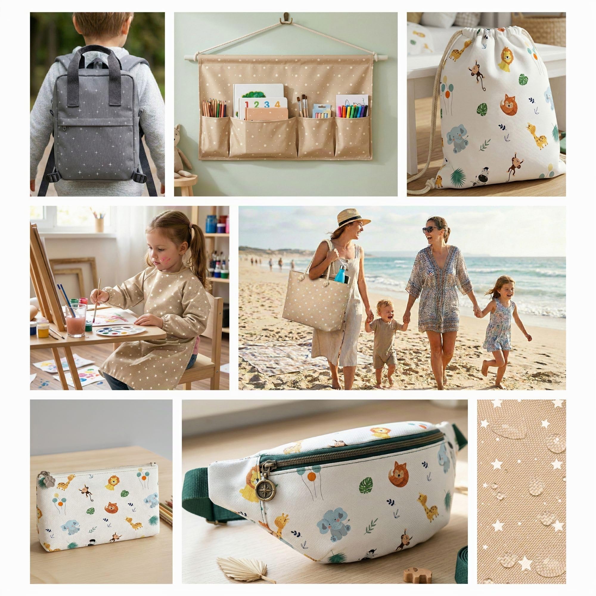 Stoffe per Bambini da Cucire al Metro 5 M x 140 cm Tessuto Poliestere a Fantasia – Decorazione Cameretta Tende Cuscini Tovaglia Borse Antipiega Stabile Oeko-Tex Galassia