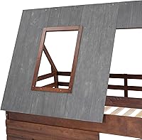 Vista 6 de SOFTSEA Litera baja de madera de tamaño individual sobre cama individual con escalera integrada para niños y adolescentes