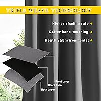Vista 7 de NICETOWN - 2 paneles de cortinas para exteriores impermeables extra largas de 108 pulgadas para patio, a prueba de viento, ojales en la parte