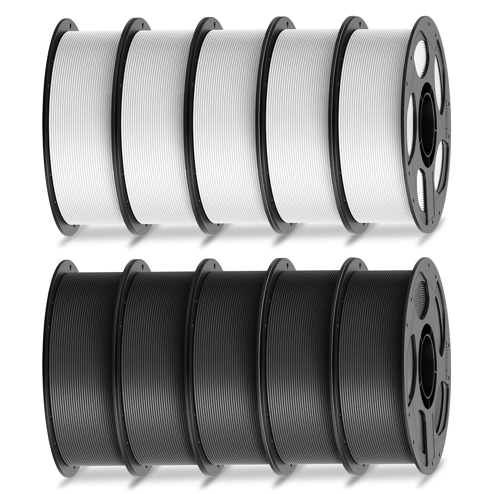 ANYCUBIC PLA Filament 1.75mm Bundle, 3D Printer Filament 1.75mm Dimensional Accuracy +/- 0.02mm, 1KG Spool (2.2 lbs), 5KG White + 5KG Gray, 10KG in Total-image-45