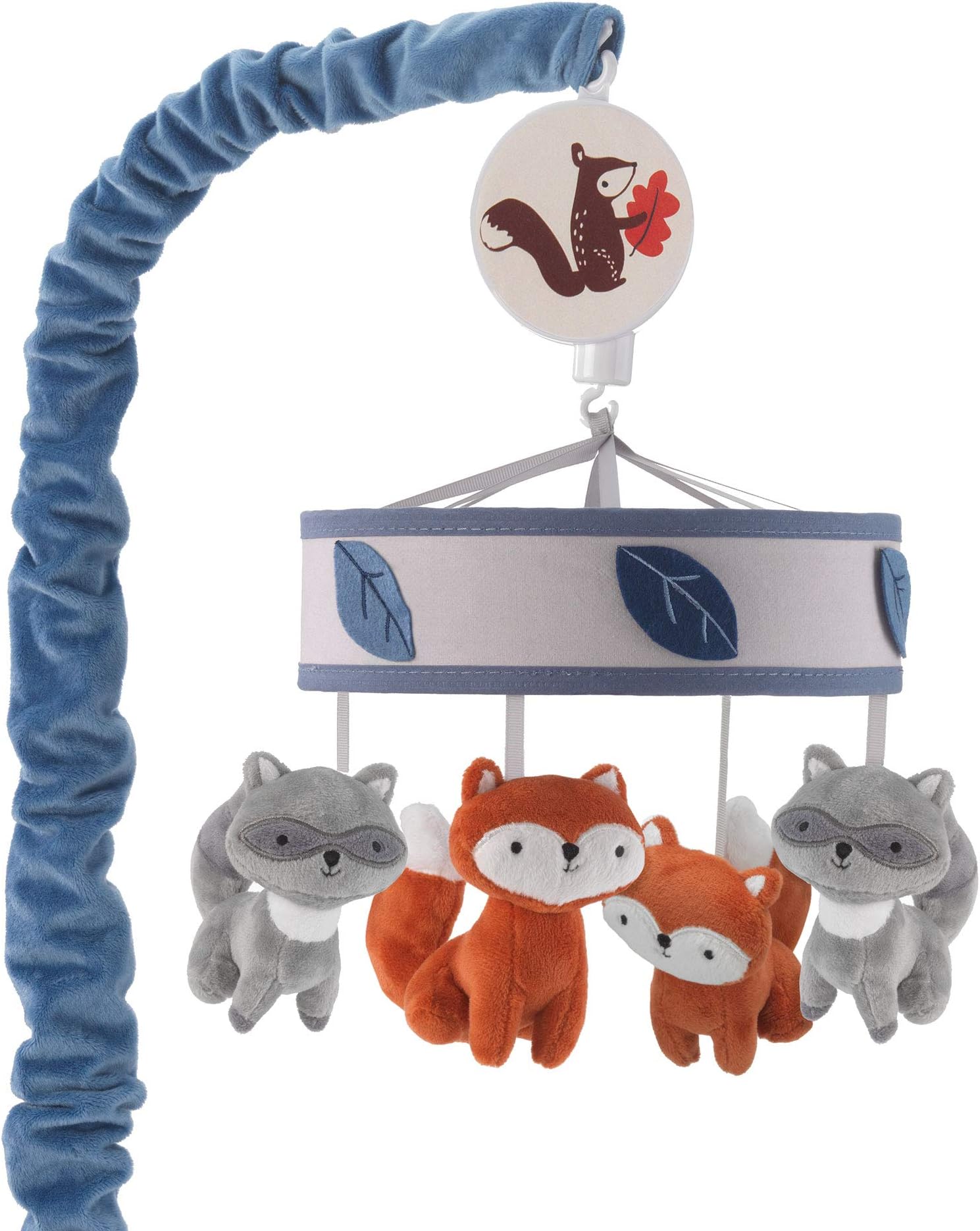 Lambs & Ivy Little Campers Musical Baby Crib Mobile - Blue, White, Animals