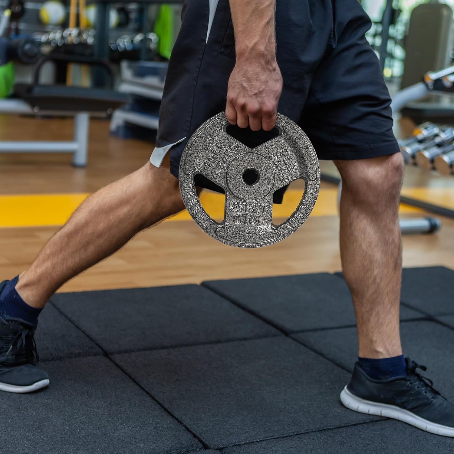 Cast Iron 1-Inch Standard Weight Plate for Strength Training & Weightlifting, Multiple Weights Available 10LB Pair