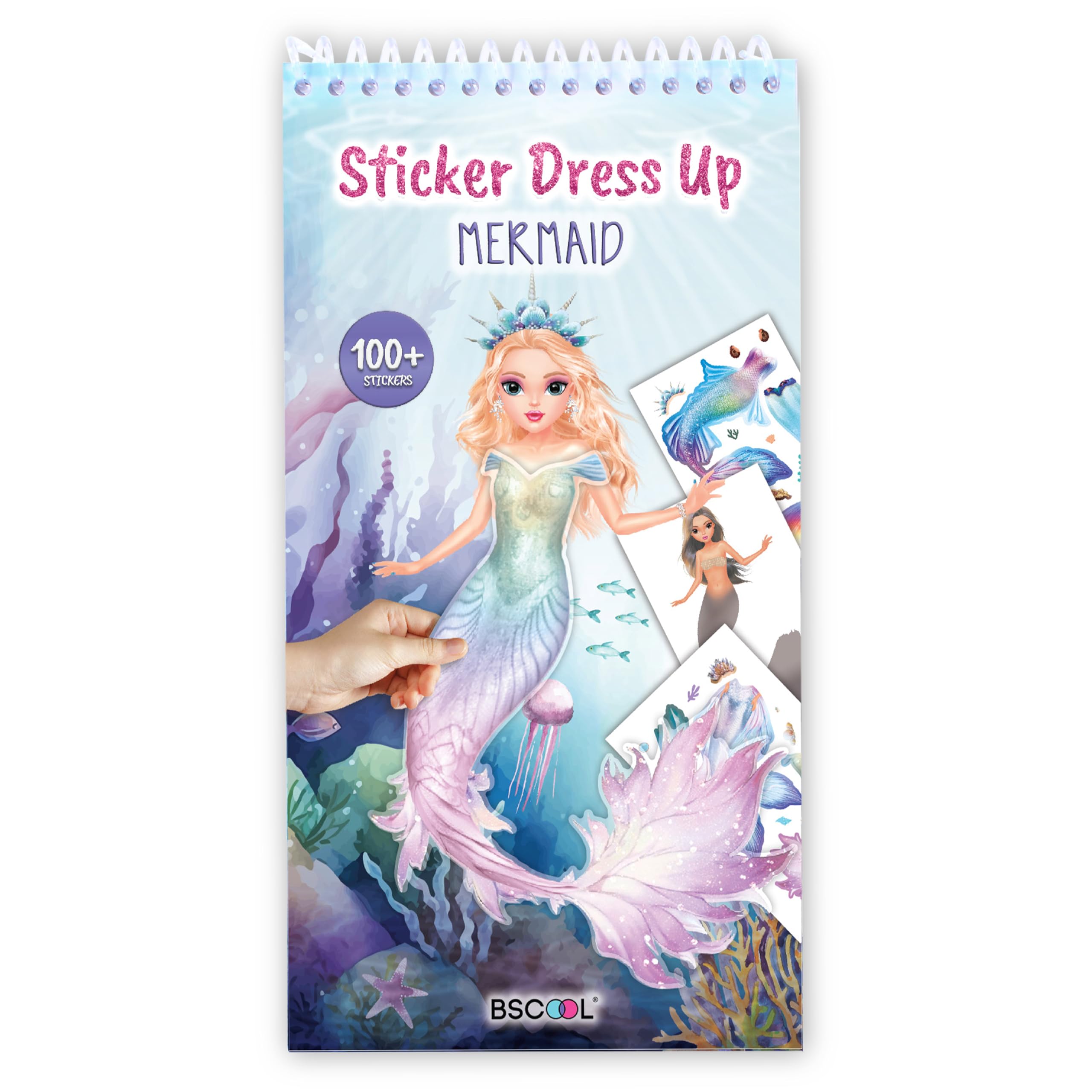 BSCOOL Sticker Dress Up Books - Dress Me Up Sticker Activity Book for Kids. Learn Girls Fashion Design for Mermaid with Stickers and Guides for Kids 5 and up. (Sticker Dress Up Mermaid) — image 1