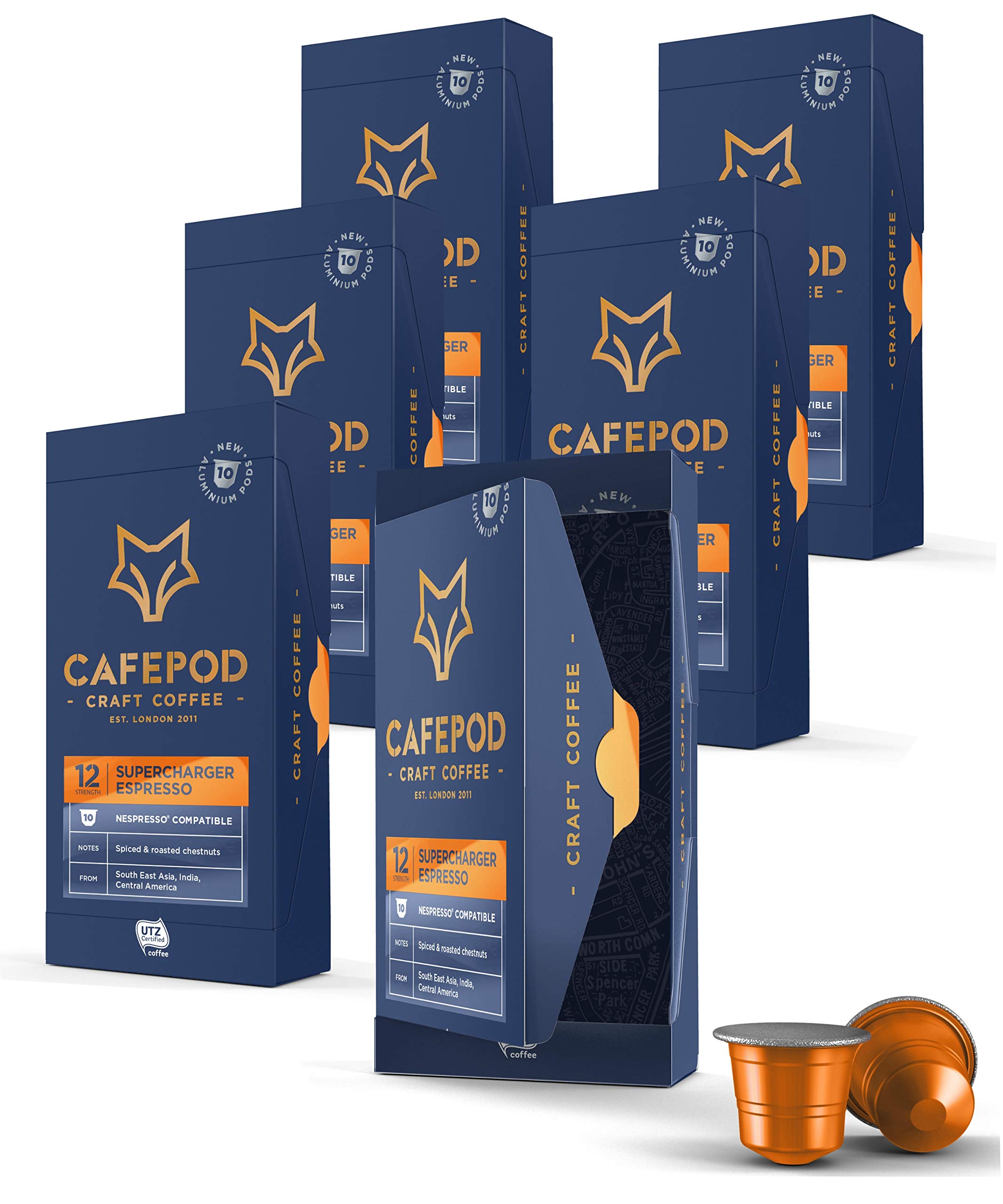 CAFEPOD Craft Coffee Nespresso Compatible Aluminium Pods (Supercharger