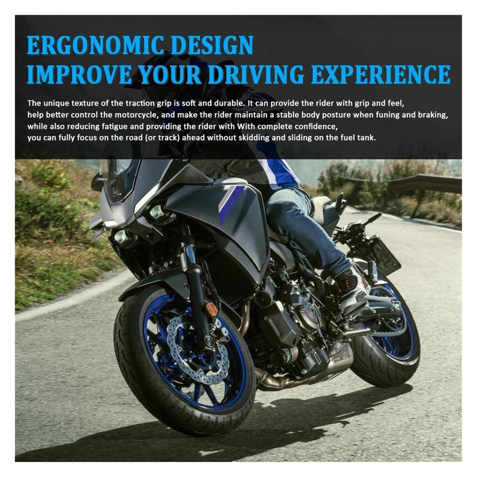 Protezione del cuscinetto del serbatoio Moto Lato Del Carburante Rilievo Del Serbatoio Del Ginocchio Pad Serbatoio di Protezione in Gomma per YAMAHA TRACER700 Tracer 700 Tracer 7 GT 2020 2021 Adesivi
