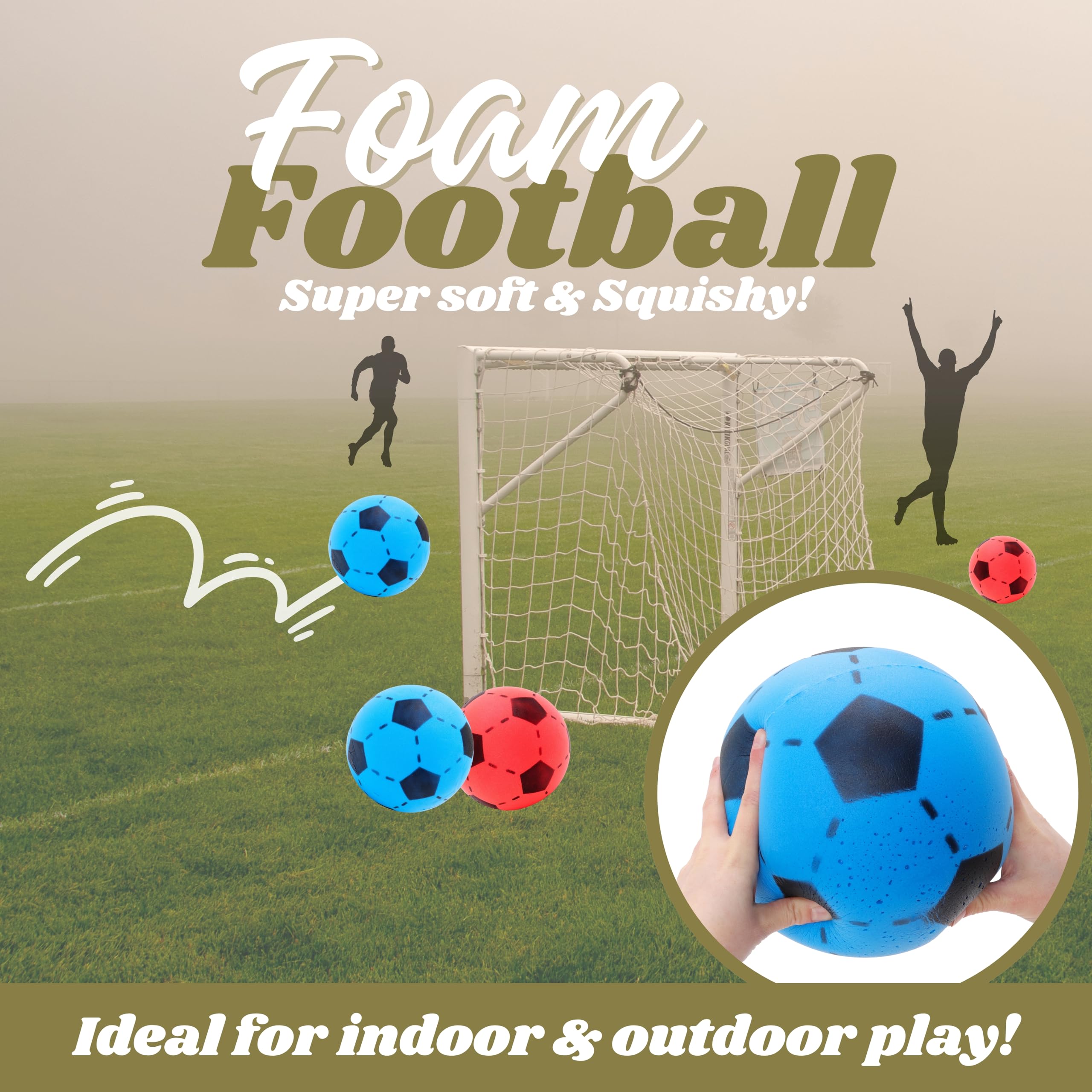 Toyland® 20cm (8") Colourful Soft Foam Football - Summer Beach Games - Indoor/Outdoor Sports Toys - 1 Colour chosen at random - Image 2