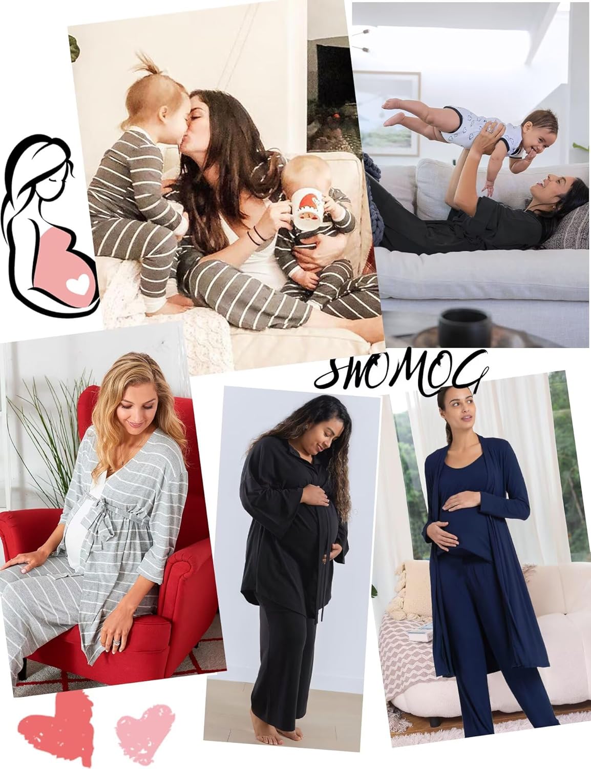 SWOMOG Maternity Nursing Robe Set 3 PCS Women Postpartum Pajamas Breastfeeding Labor Delivery Hospital Pregnancy Pjs - Image 6