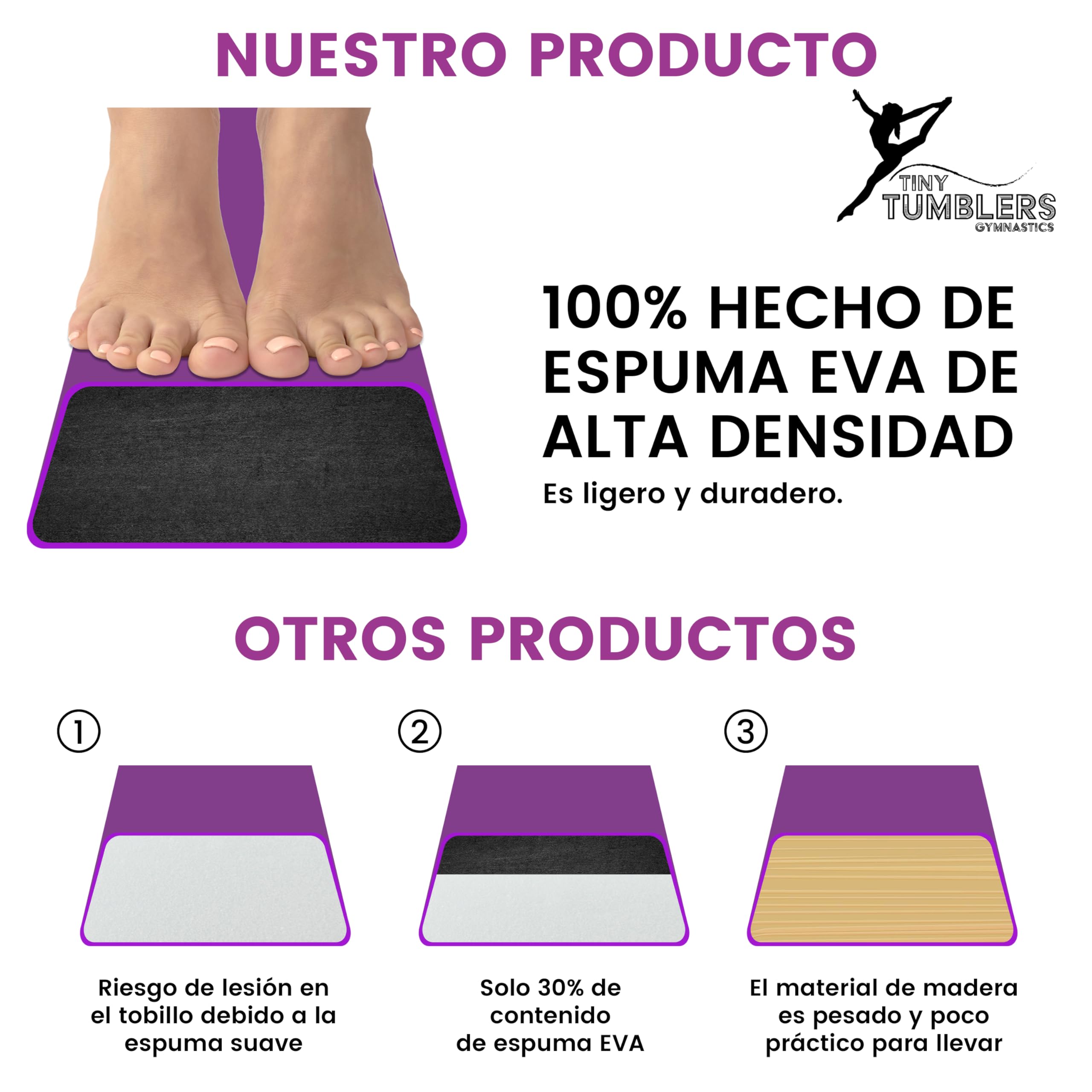 Barra de Equilibrio para niños - Tamaños 210/240/270/300cm Increíble Equipo de Equilibrio para niños en casa - Ante sintético, Espuma EVA de Alta Densidad - Correas de Transporte