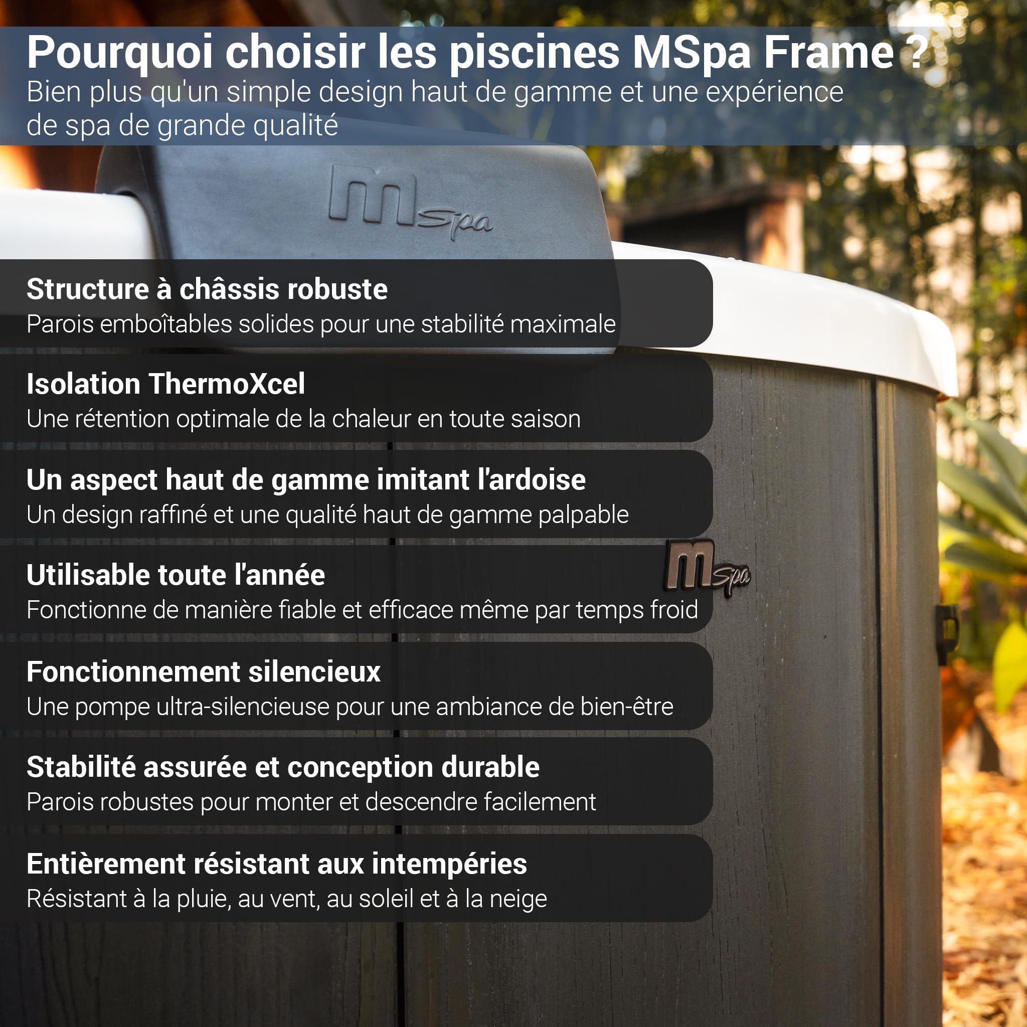 Miweba Whirlpool MSpa Denver à paroi Rigide | Spa 6 Personnes Ø182x70 cm