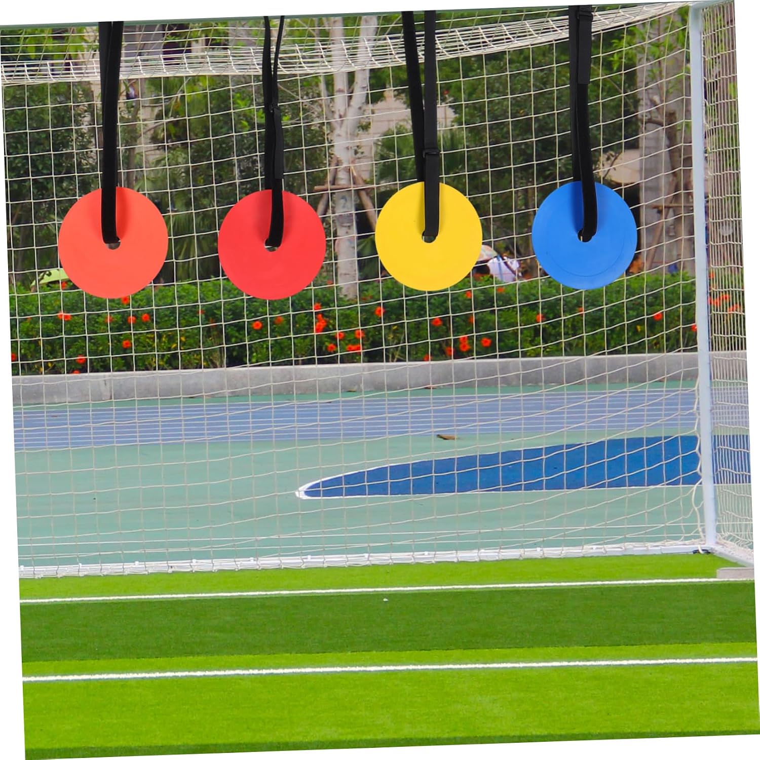 4pcs Flat Cone Soccer Practice TPE Training Discs for Soccer Hockey and Baseball Skills Development Accuracy and Agility Practice Sessions
