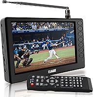 Rywob 5-Inch Portable TV with ATSC Tuner, 1500mAh Battery, USB/TF Card Slots & FM Radio for Camping, Travel, Car & Emergencies