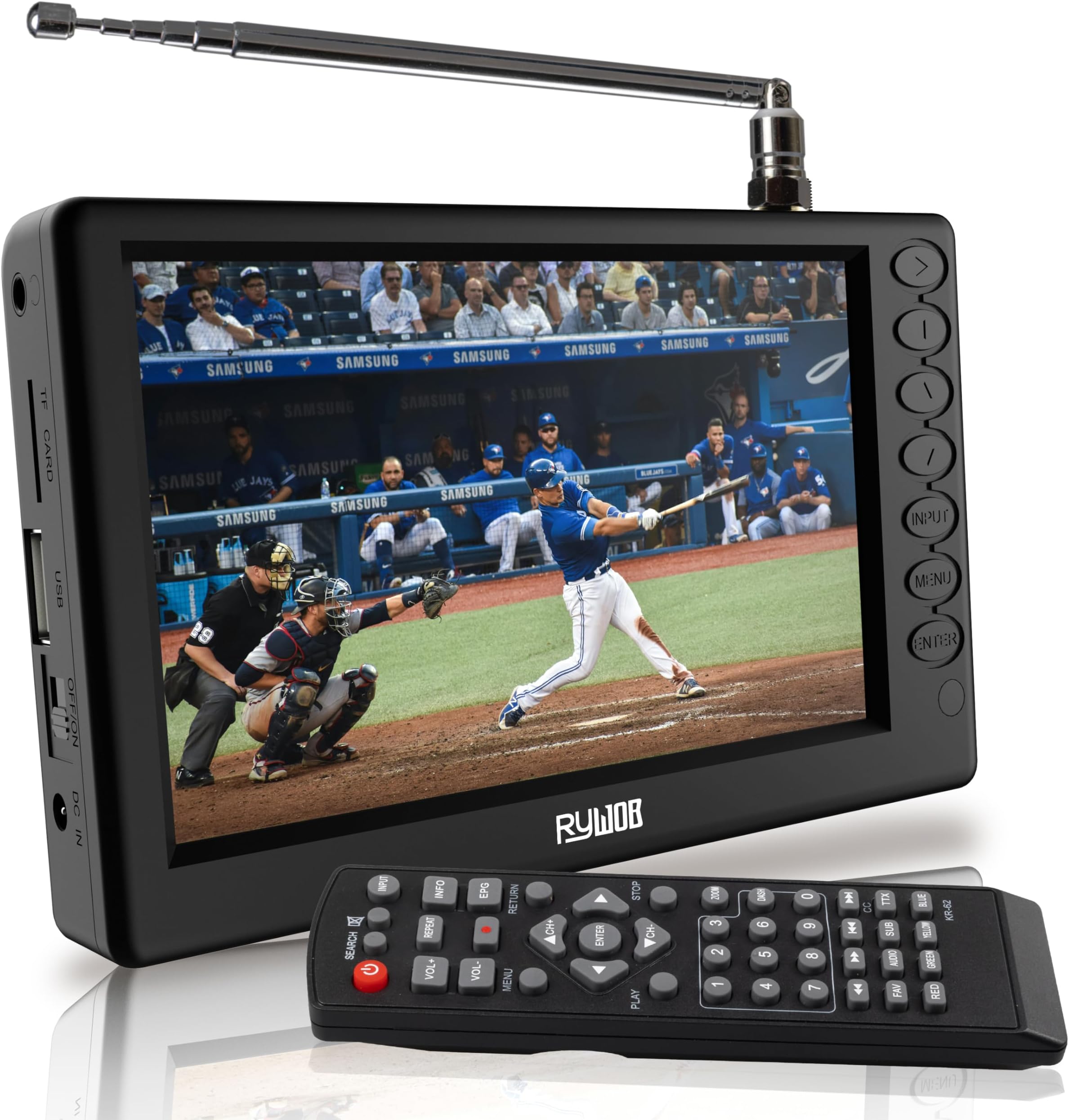 5''Portable TV,Pocket Digital TV with ATSC/TF Card/USB,Battery Operated TV with Stand for Camping,Car,Kitchen,Travel,Emergency