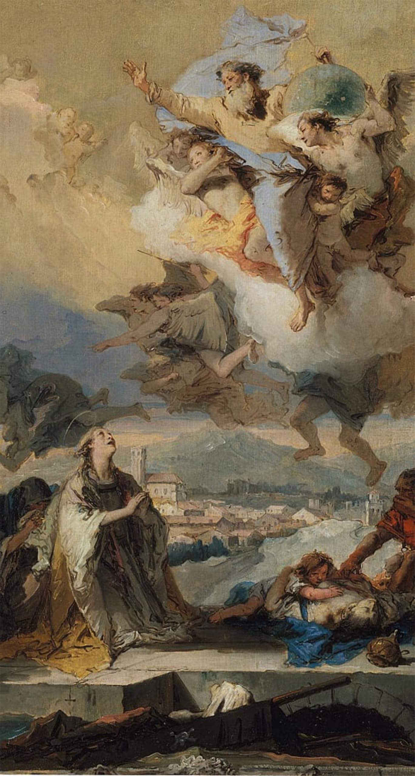SERENDIPITP Aesthetic Poster Photo Wall Print Retro Picture Saint Thecla Praying for the Plaguestricken by Battista Tiepolo Modern Wall Artwork for Home Decor 60x90cm