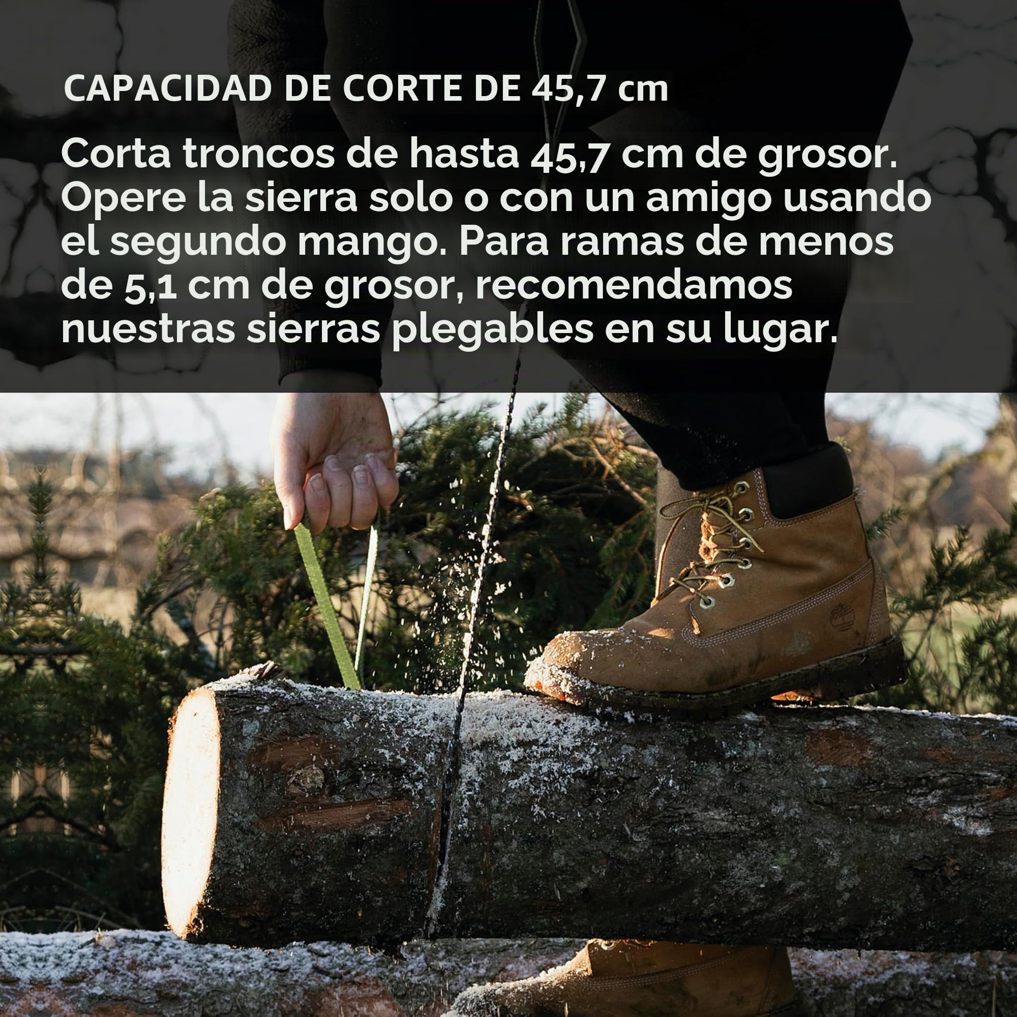 Nordic Pocket Saw Motosierra de Mano - Sierra de Cadena 65 cm con Asas de Nailon - Sierra Manual de Bolsillo Portátil - Sierra Supervivencia Acampada Senderismo - Versión ORIGINAL 33 Dientes