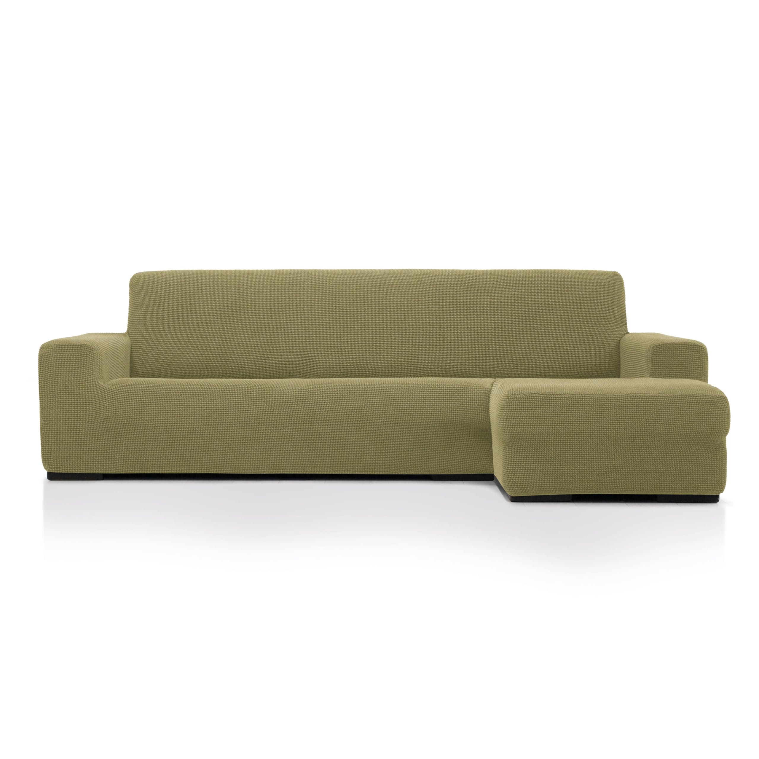 MAXIFUNDAS FUNDAS DE SOFA & CHAISE LONGUE. Super Elastic Chaise Longue Cover Relive Short Right Arm (Front Facing), Pistachio Super Elastic Sofa Cover for Chaise Longue