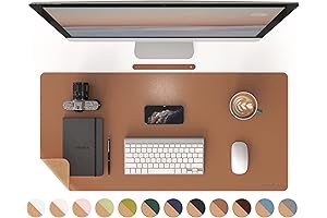 Towwi PU Leather Desk Pad with Suede Base