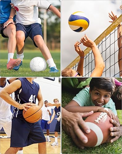 Miniatura 7 de QWORK Bomba de aire de pelota deportiva con manómetro, bomba de baloncesto, bomba de voleibol, bomba de aire potente para pelota de fútbol, bomba de