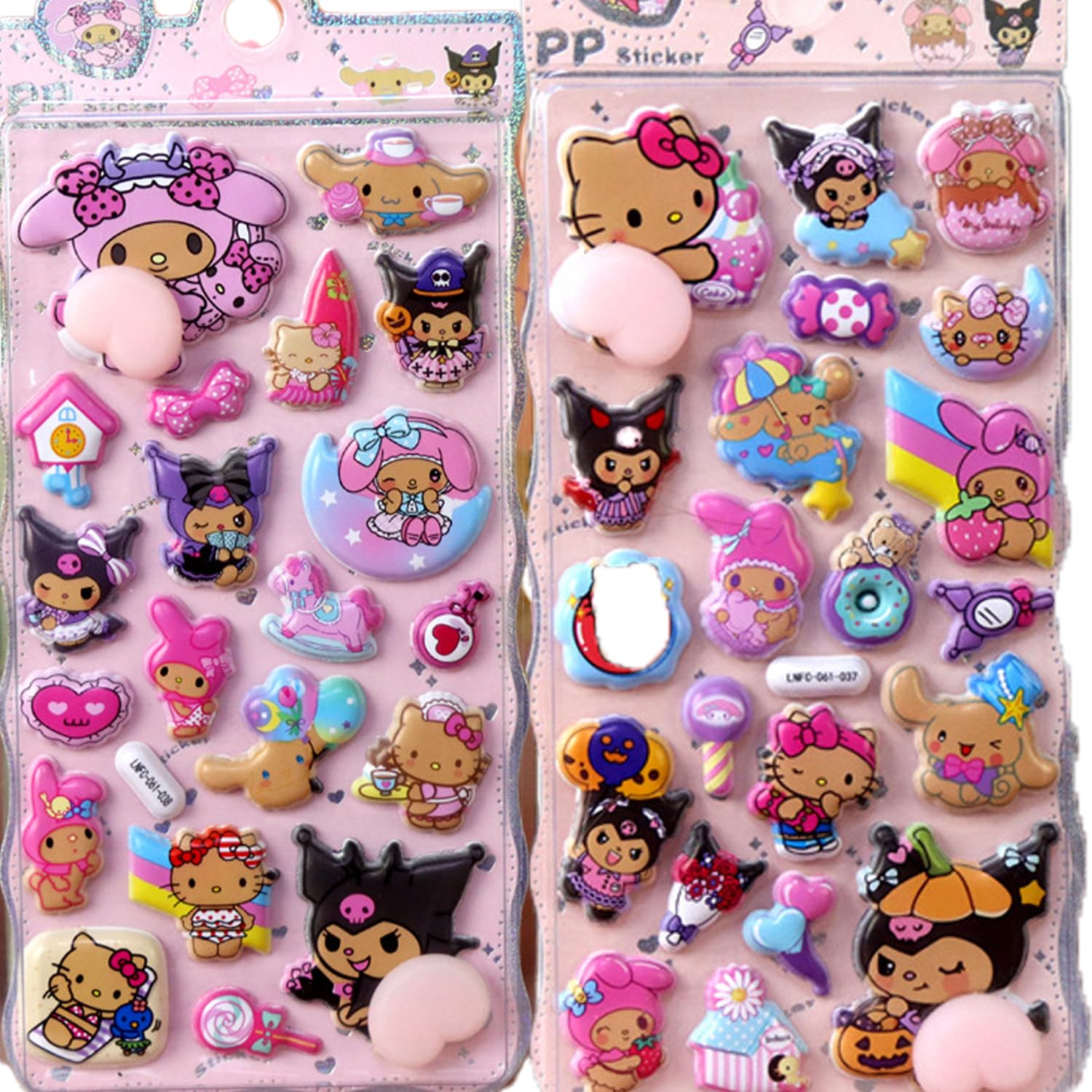 2個 おしりぷにぷにシール かわいい ぷくぷく キャラクター 可愛い 立体 ごほうびシ ー ル、ご褒美シー ル デコレーション、女の子向け プランナー・ノート・スマホ・ウォーターボトル装飾用 3D浮き立つ漫画風レリーフステッカー (F)