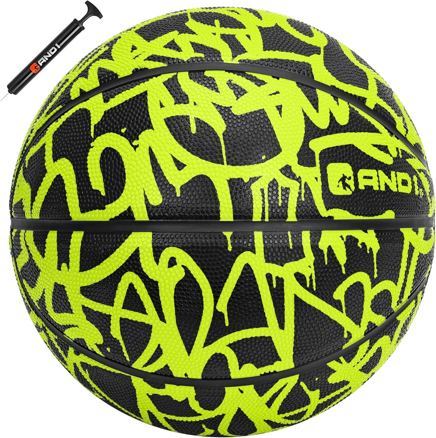 AND1 Fantom Graffiti Rubber Basketball - Streetball for Indoor and Outdoor Use, Deep Channel Construction and Durability