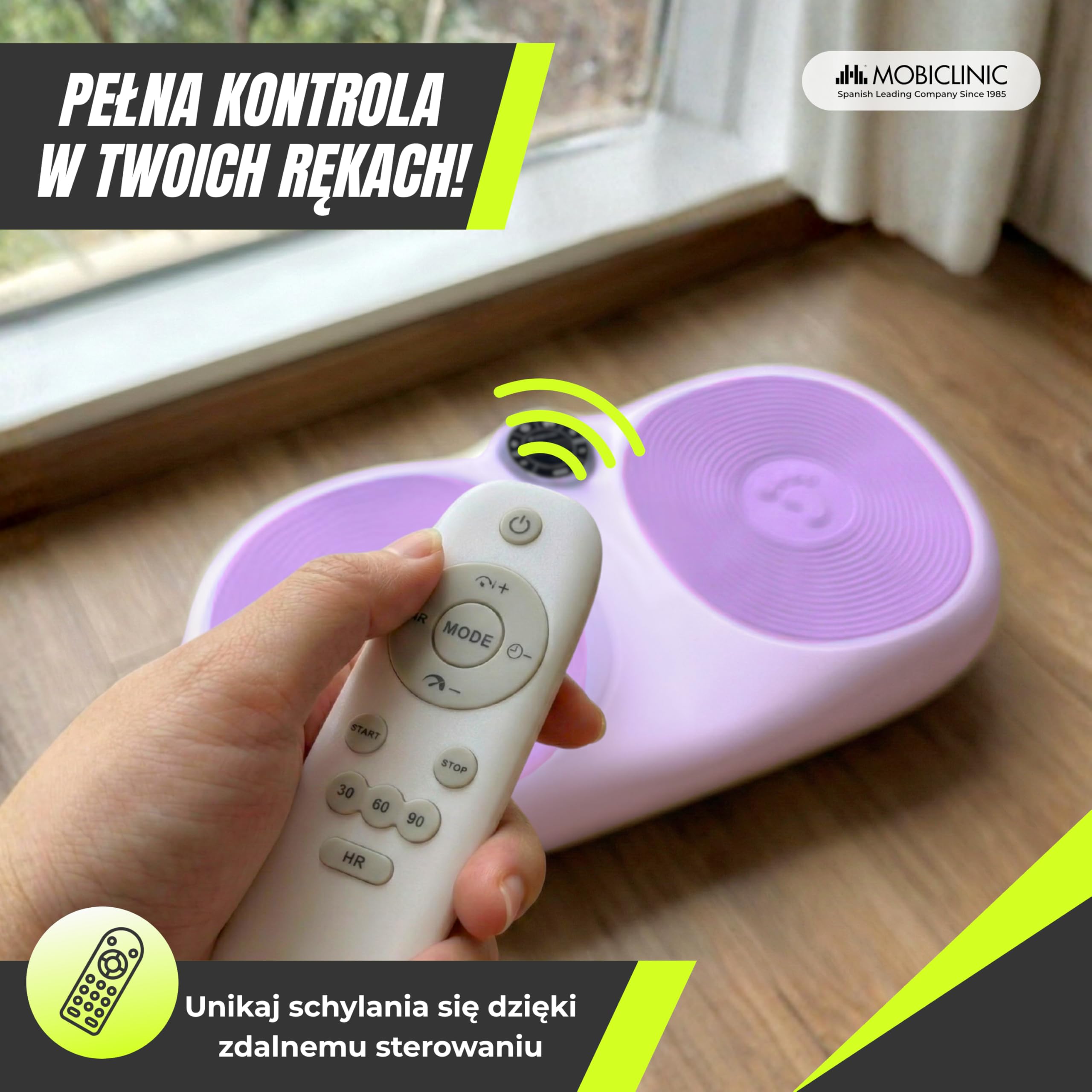Mobiclinic®, Płyta Wibracyjna, 99 Niveaux de Vitesse, avec Élastiques, 9 Programmes Automatiques, 200 W, Jusqu'à 150 kg, Écran Numérique et Télécommande, Karol