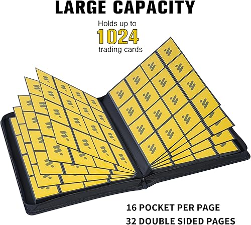 Miniatura 2 de Carpeta de tarjetas premium de más de 1000 bolsillos, carpeta de tarjetas coleccionables de 16 bolsillos, sin anillo, carpeta de álbum de tarjetas