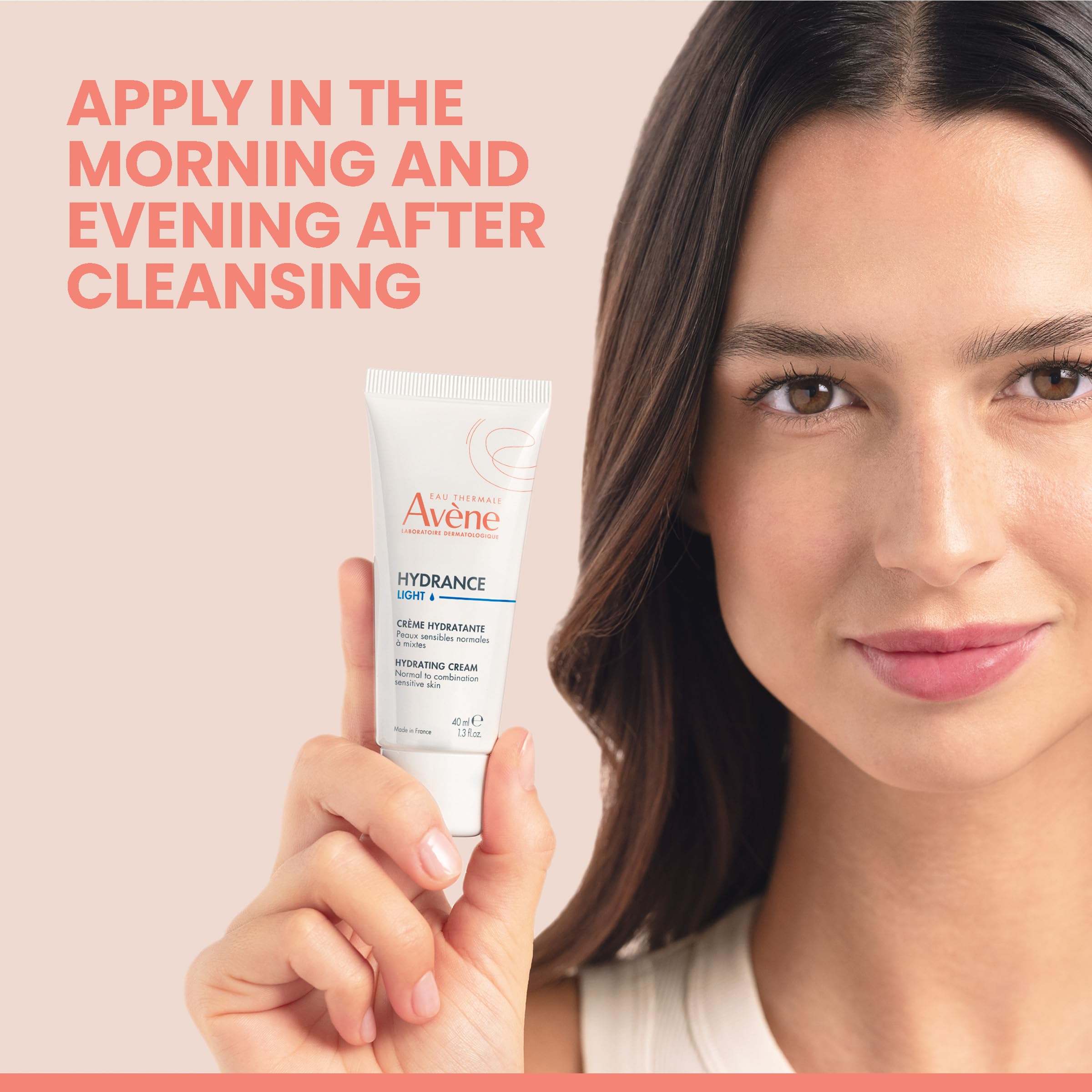 Avène Hydrance LIGHT Hydrating Emulsion, Daily Face Moisturizer Cream, Non-Comedogenic, 1.3 Oz