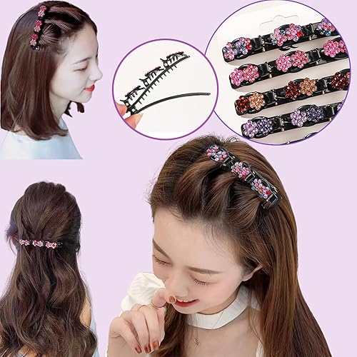 Miniatura 7 de Pinzas para el cabello trenzadas para mujer, pinzas para el cabello grueso y fino, horquilla de diamantes de imitación para niñas, accesorios para