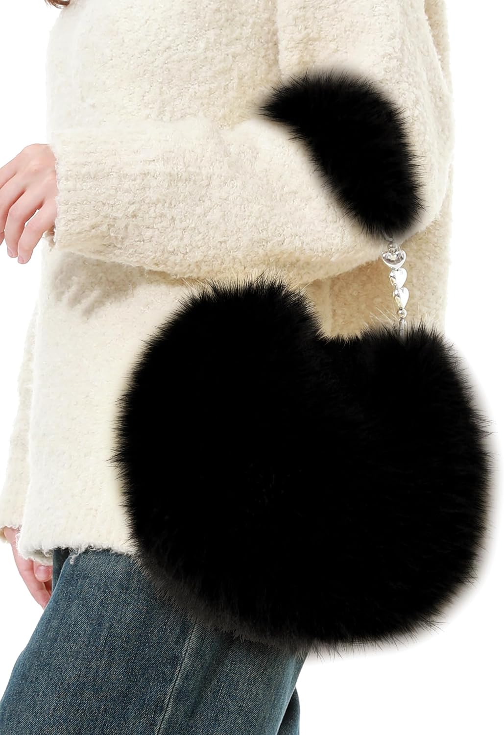 LA CARRIE Women's Faux fur Purse Fuzzy Plush Shoulder Bags Y2k Cute Handbags for Winter - Image 6