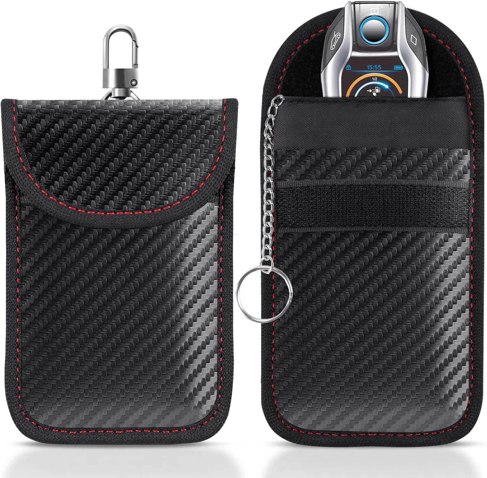 Faraday Pouch for car Keys,2 Pack Faraday Bag | Car Key Signal Blocking Pouch | Keyless Entry Car Keys Case | RFID Blocker Bag for Car Security | Anti-Theft Remote Entry Keyless Protect