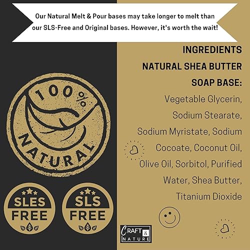 Miniatura 2 de Craft & Nature 4 libras de manteca de karité natural hidratante glicerina derretir y verter base de jabón para hacer jabón