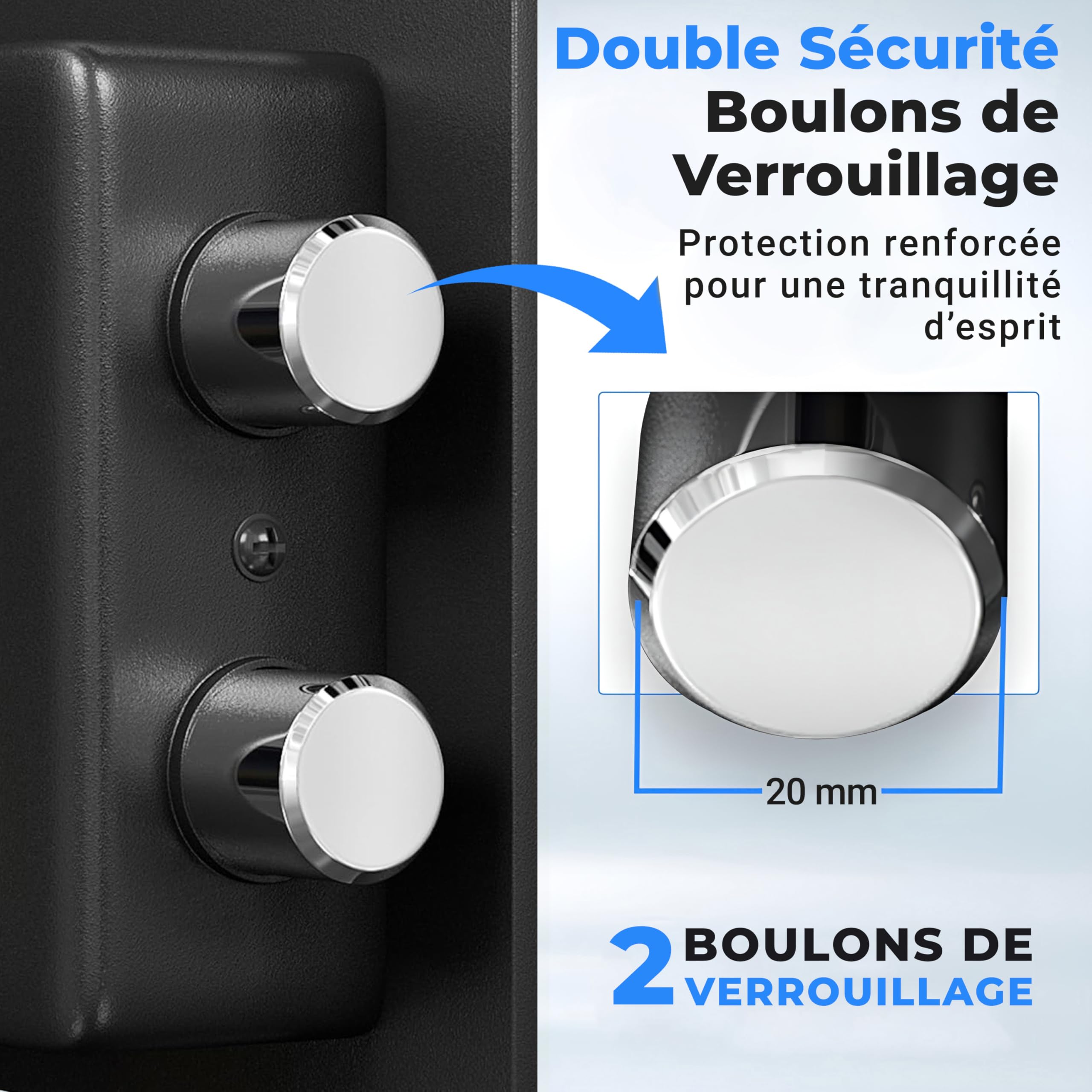 SereneLife Coffre-Fort Numérique en Acier – 23x17x17 cm, Sécurité Électronique + Clé, Rangement pour Argent, Armes, Bijoux, Passeports – Pour Maison, Hôtels, Placards, Bureau-noir