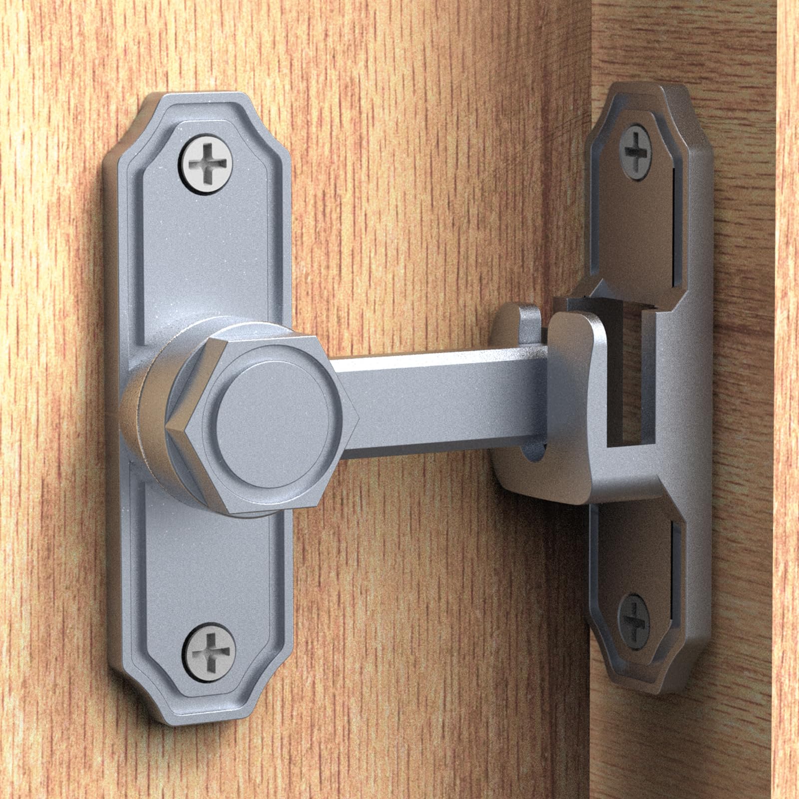 90/180 Degree Locks for Barn Doors, Sliding Barn Door Lock Hardware, Flip Gate Latches for Barn, Garden Door, Bathroom Door, Outdoor Door, Garage Door