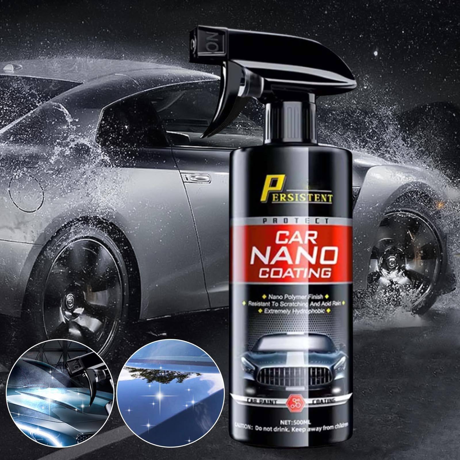 Quick Effect Coating Agent, Nano Quick Coat Restore, Nano Spray Auto, Autoscheiben Versiegelung mit Mikrofasertuch, 3 in 1 Hochschutz-Auto-Beschichtungsspray für Glanz und Schutz (3PC)