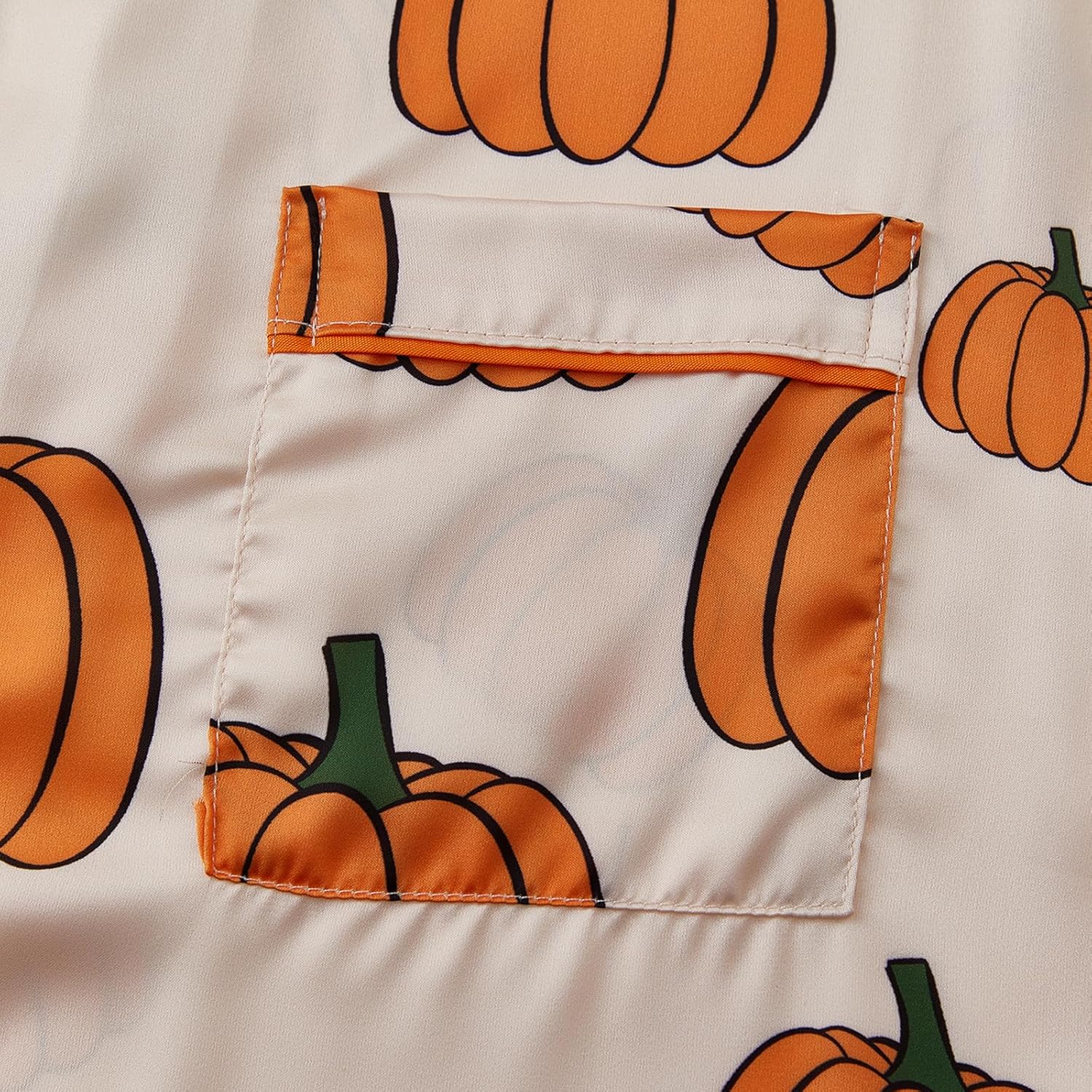 Womens Halloween Pajamas Sets 2 Piece Pumpkin Pjs Lounge Set Short Sleeve Button Down Top and Shorts Soft Sleepwear Outfits