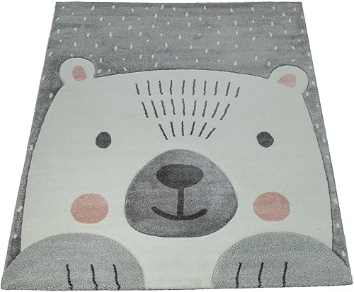 Vista 12 de Paco Home Alfombra infantil Animales Coloridos Jirafa León Mono en Beige, Tamaño: 4'4" Cuadrado Color múltiple