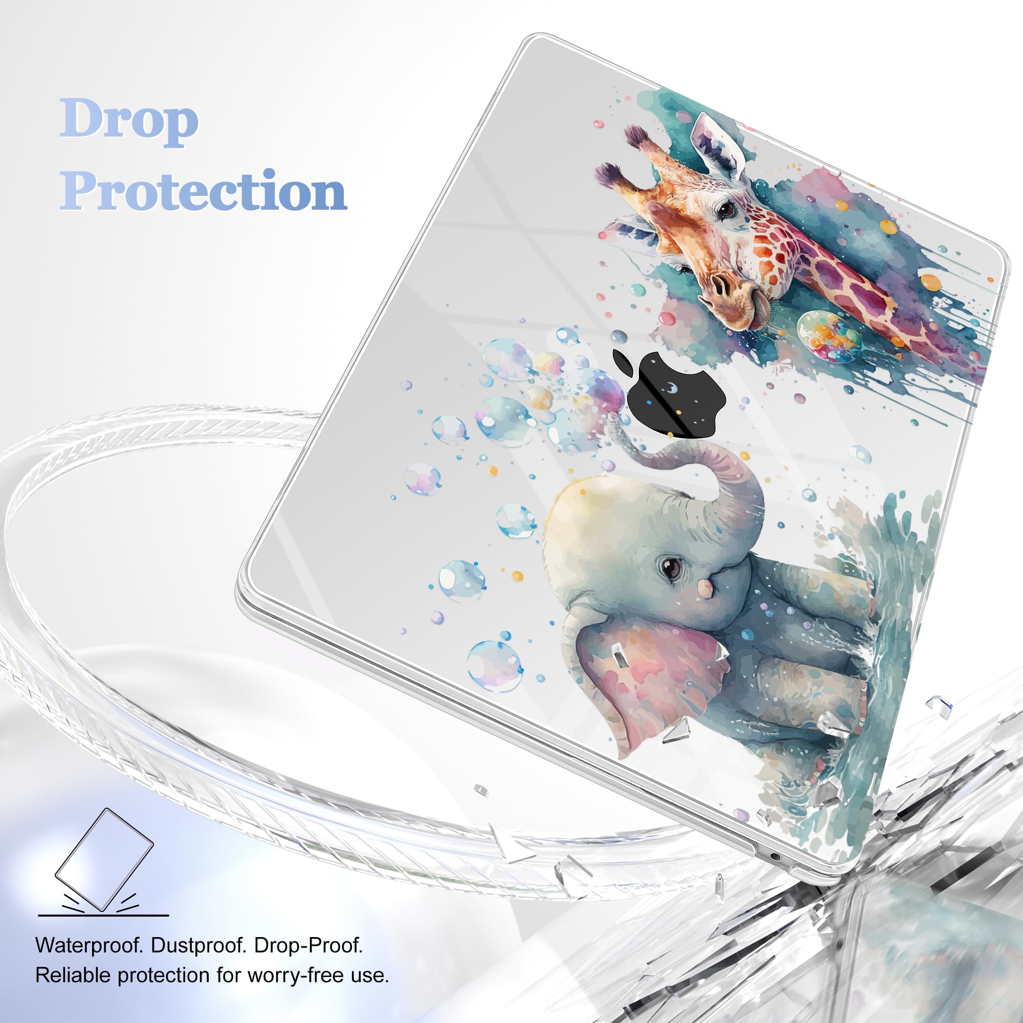 Funda para MacBook Air de 13.6 pulgadas con chip M2 A2681 versión 2022, funda rígida de plástico con protector de pantalla y cubierta de teclado para MacBook Air de 13.6 pulgadas, compatible
