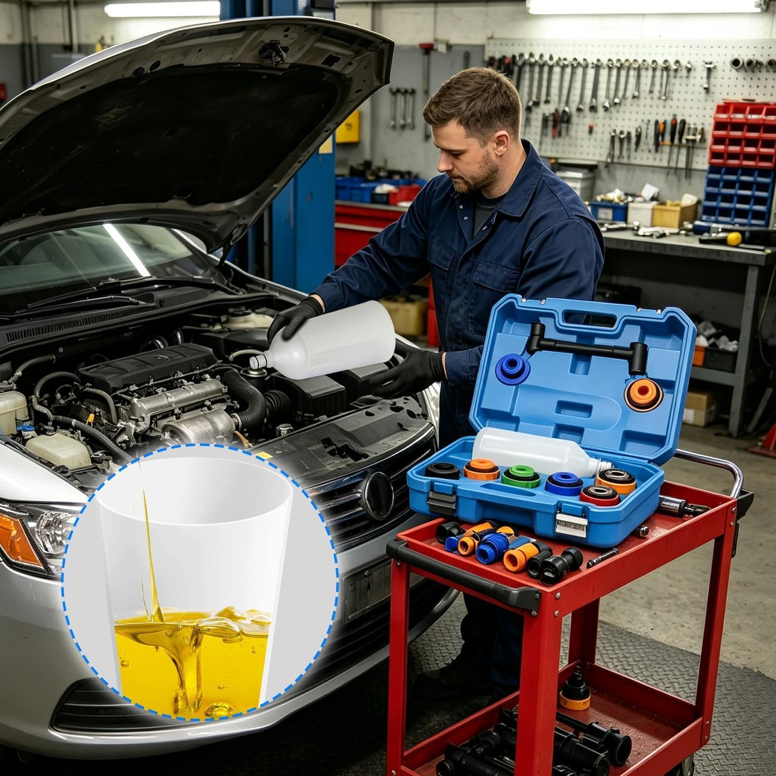 Embudo Cambio Accesorio Vertido Rápido Antiderrame Para Mayoría De | Embudo Llenador De Del Vehículo Para Taller, Carretera, Propietarios, Conductores