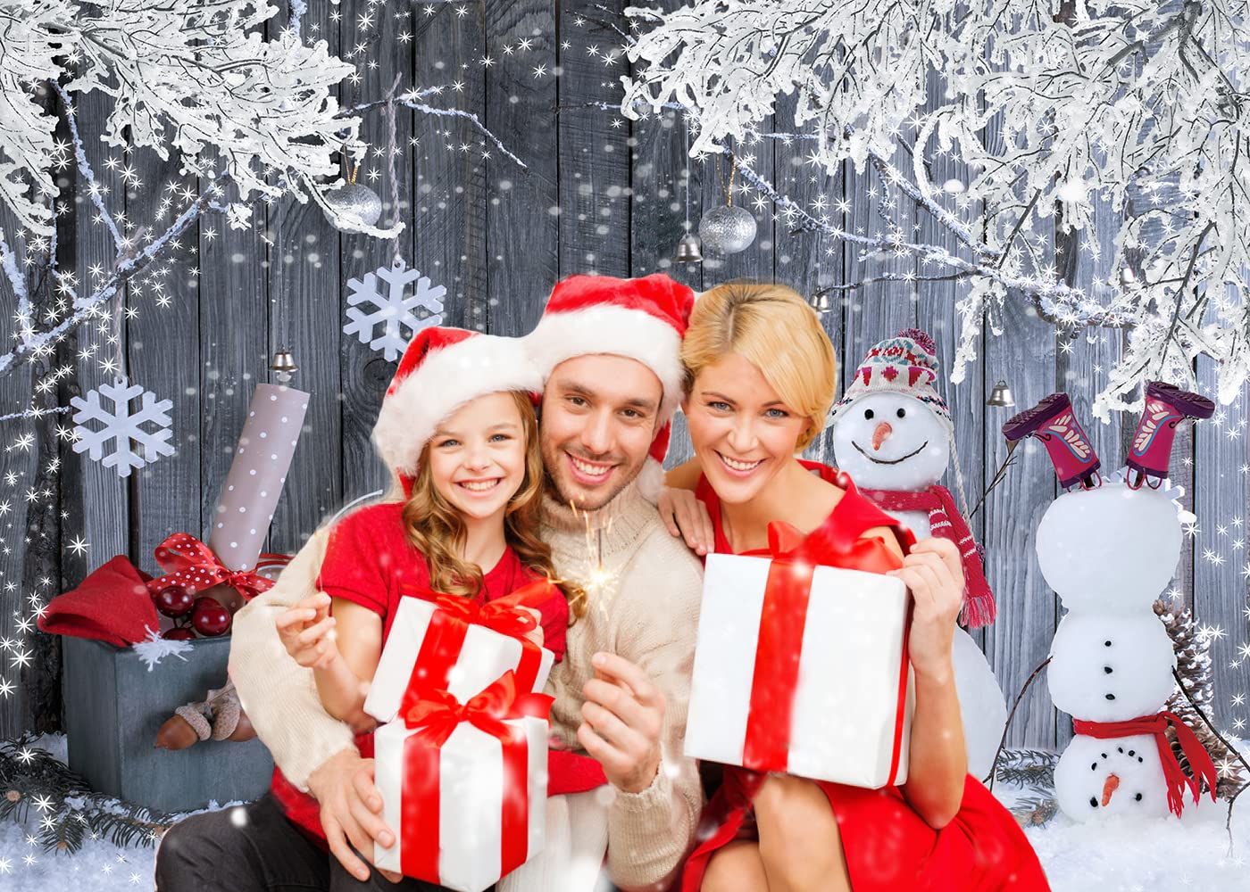 Weihnachts-Fotohintergrund 3x2,4 M – Rustikale Scheune Mit Holzoptik Für Weihnachtsfotos & Deko