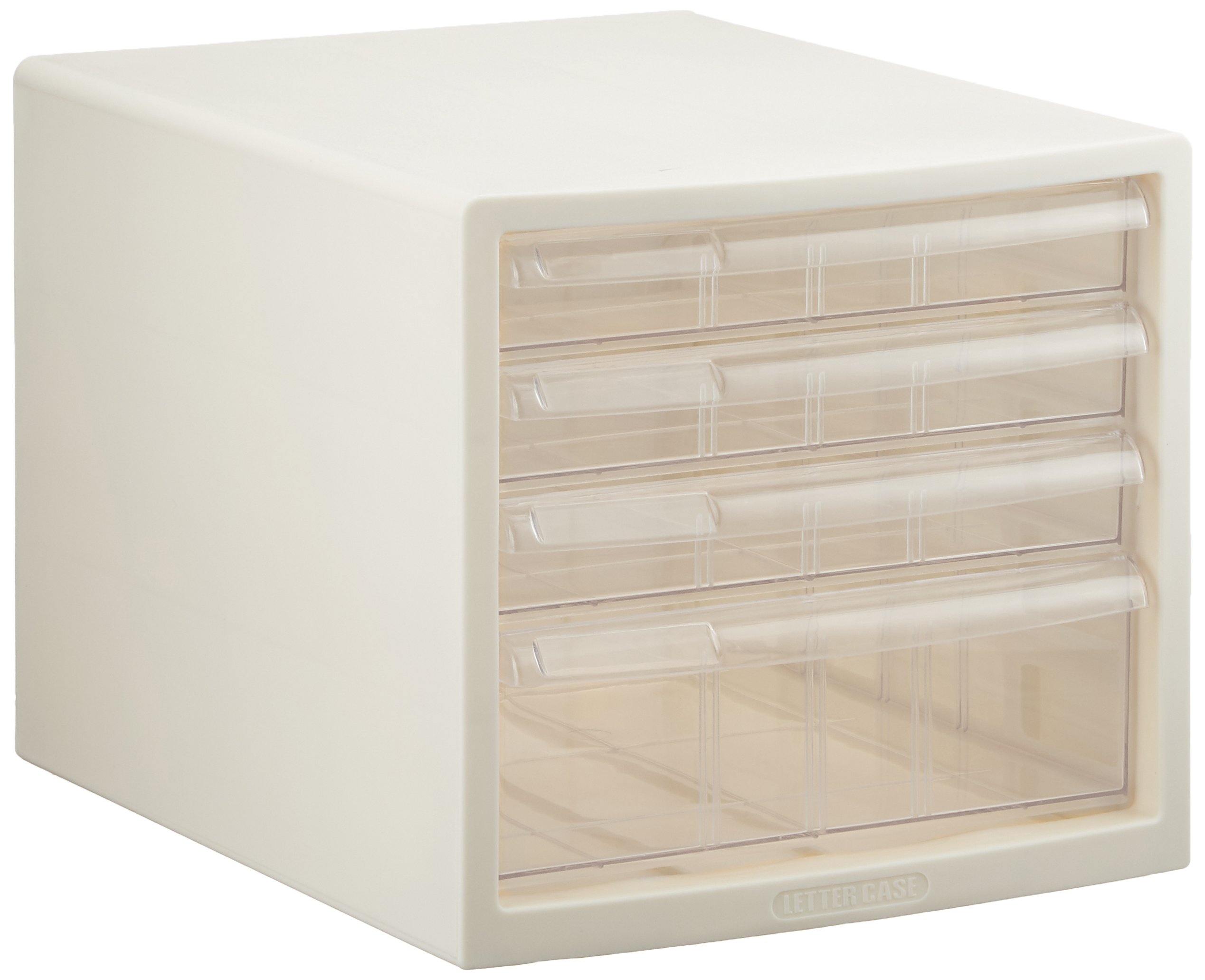 Nakabayashi A4E-S4W A4 Letter Case, 4 Tiers, 3 Shallow + 1 Deep, White