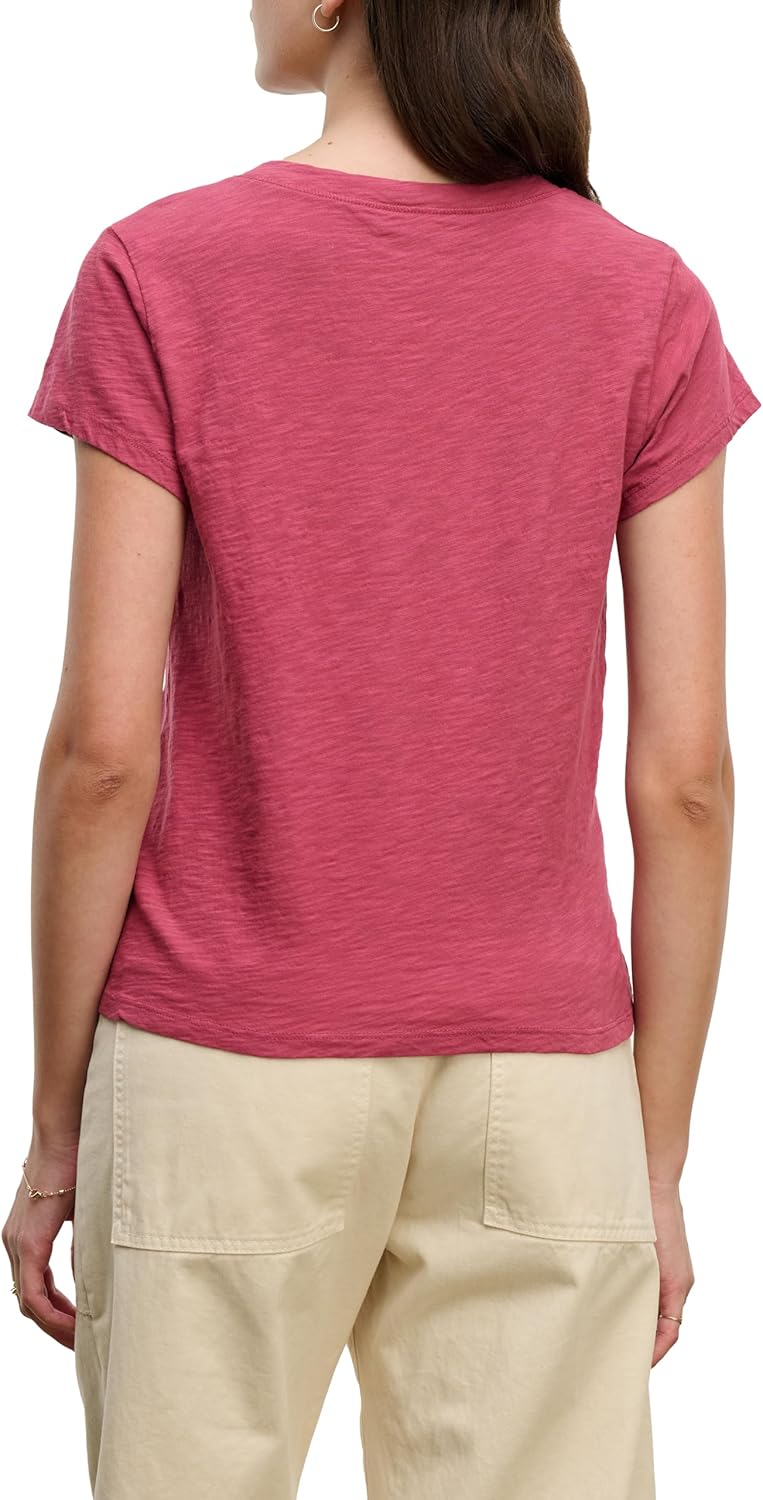 VELVET BY GRAHAM & SPENCER Women's Eli Velvet Originals V-Neck Tee, Garnet, Large - Image 3