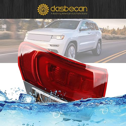 Miniatura 5 de Dasbecan Conjunto de luz trasera exterior izquierda del lado del conductor compatible con Jeep Grand Cherokee LaredoLimitedOverlandSummit 2014-2021