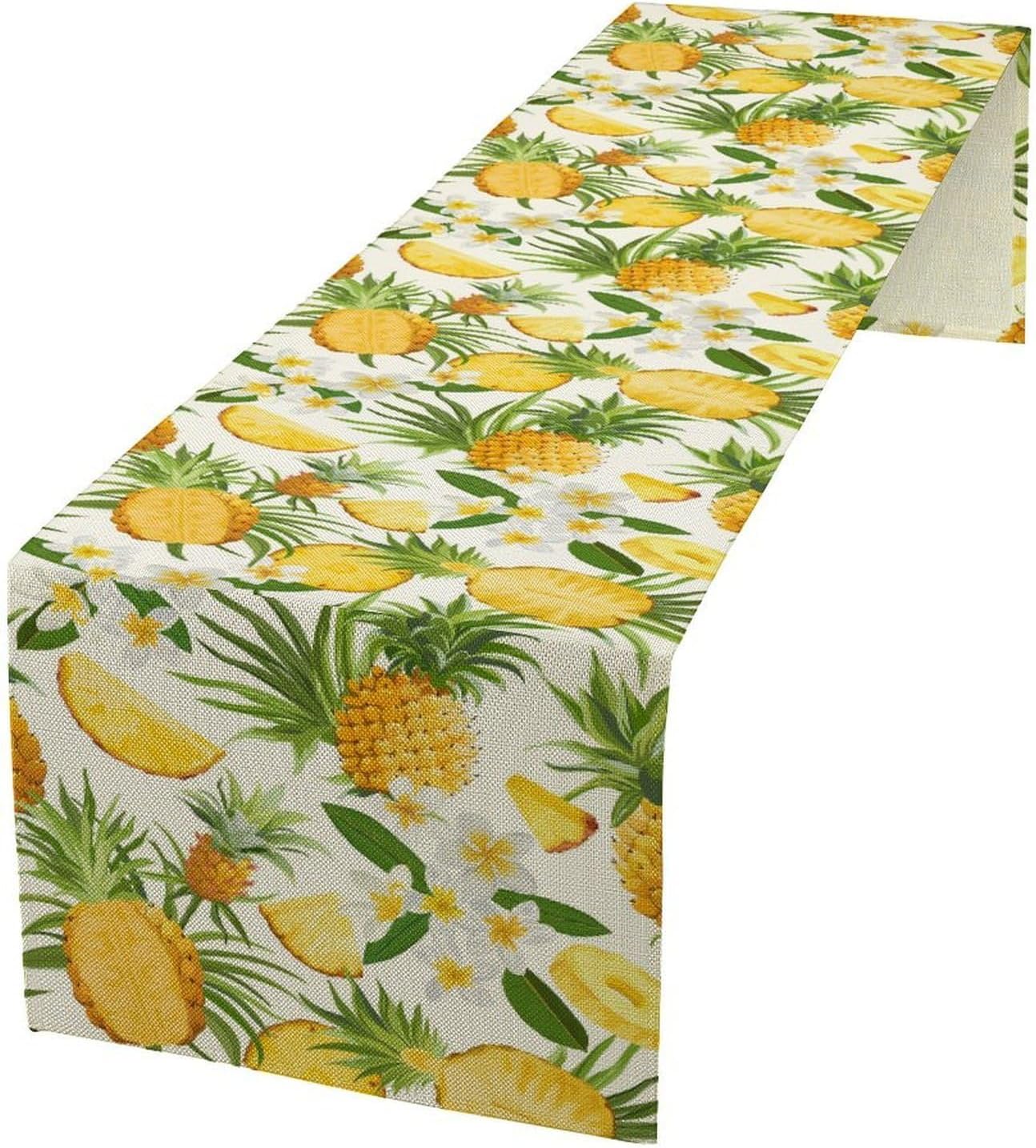 Coffee Theme Table Runner Coffee Time Retro Pattern Decor for Indoor Outdoor Party Dinner Festival Farmhouse Holiday Dining Room Home Kitchen Restaurant Cafe, 13x108in