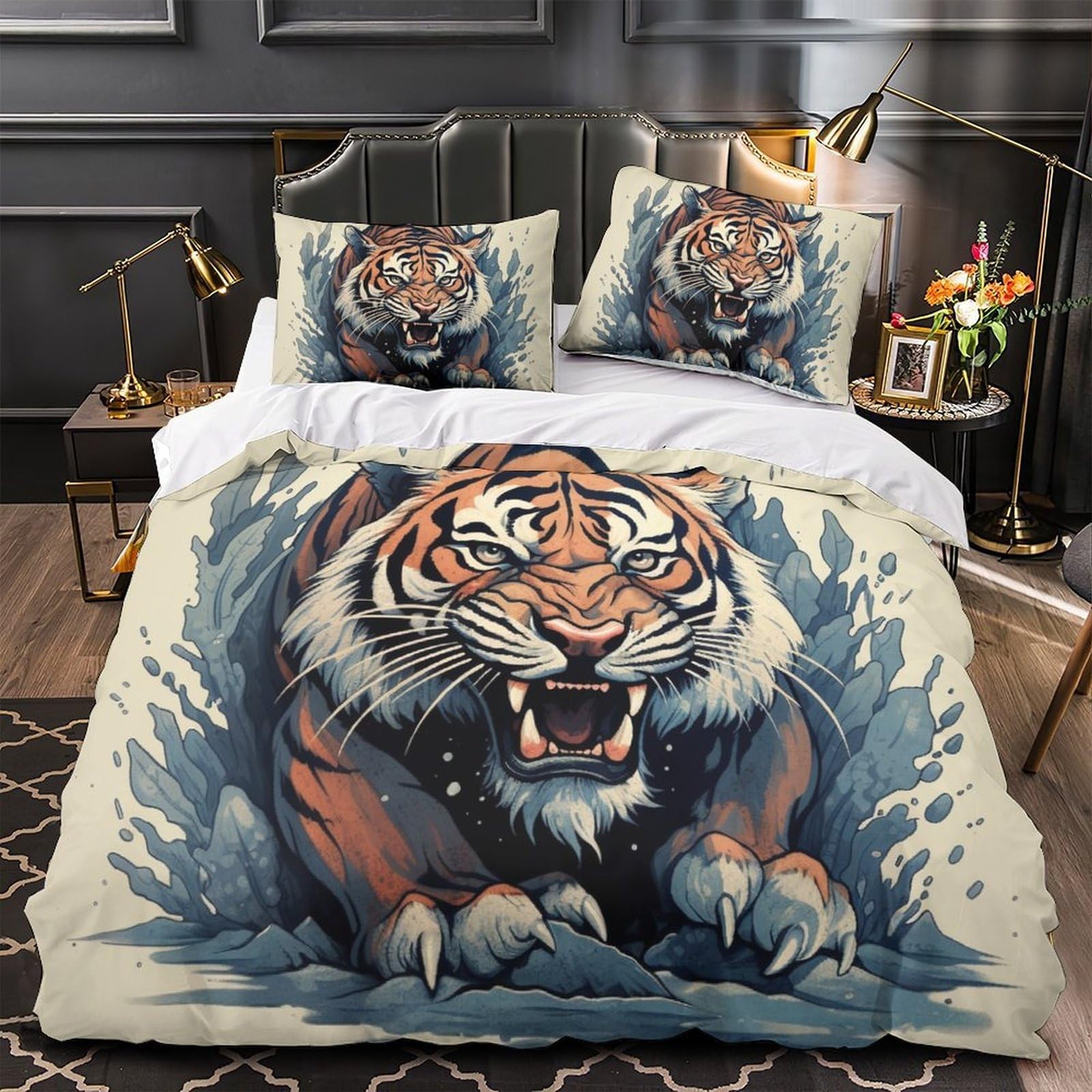 Housse de Couette Lion 240x260 : Finie la Couette qui Glisse Grâce au Zip Intégré