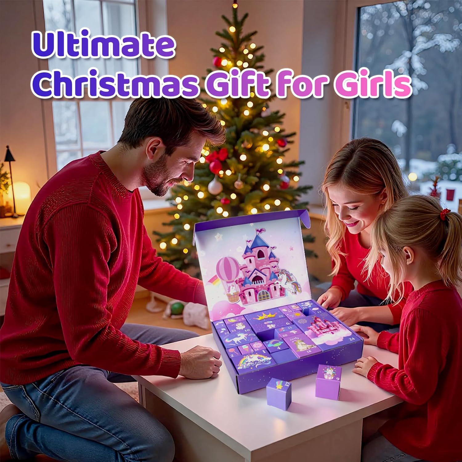 Advent Calendar 2025 Kids - Unicorn Countdown Advent Calendar for Girls, 24 Days Christmas Surprise Count Down Gifts Box for Toddlers, Xmars Gift for Daughters, Granddaughters & Nieces - Image 4