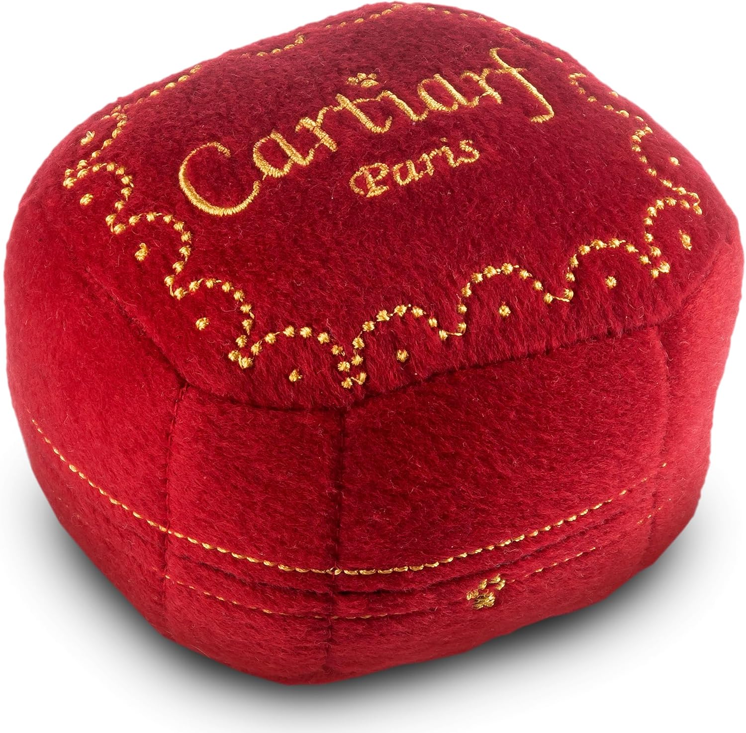 Dog Diggin Designs Cartiarf Plush Dog Toy Box | Luxury-Inspired Parody Designer Gift Box with Squeaker, Soft Plush Interactive Dog Toy – Thinking Outside The Box