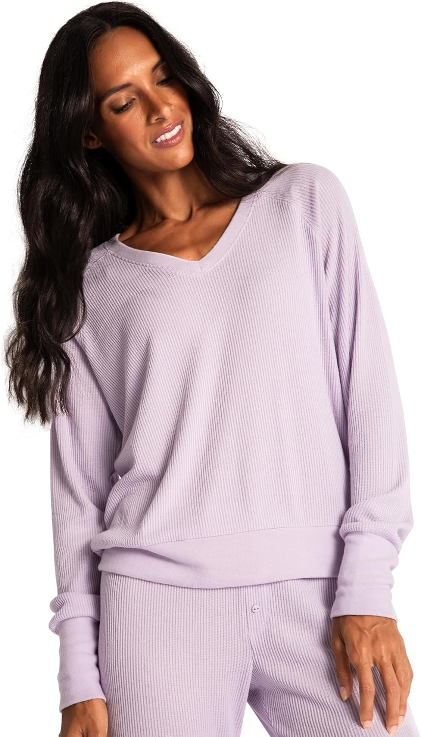 PJ Salvage Women's Loungewear Textured Essentials Long Sleeve Top