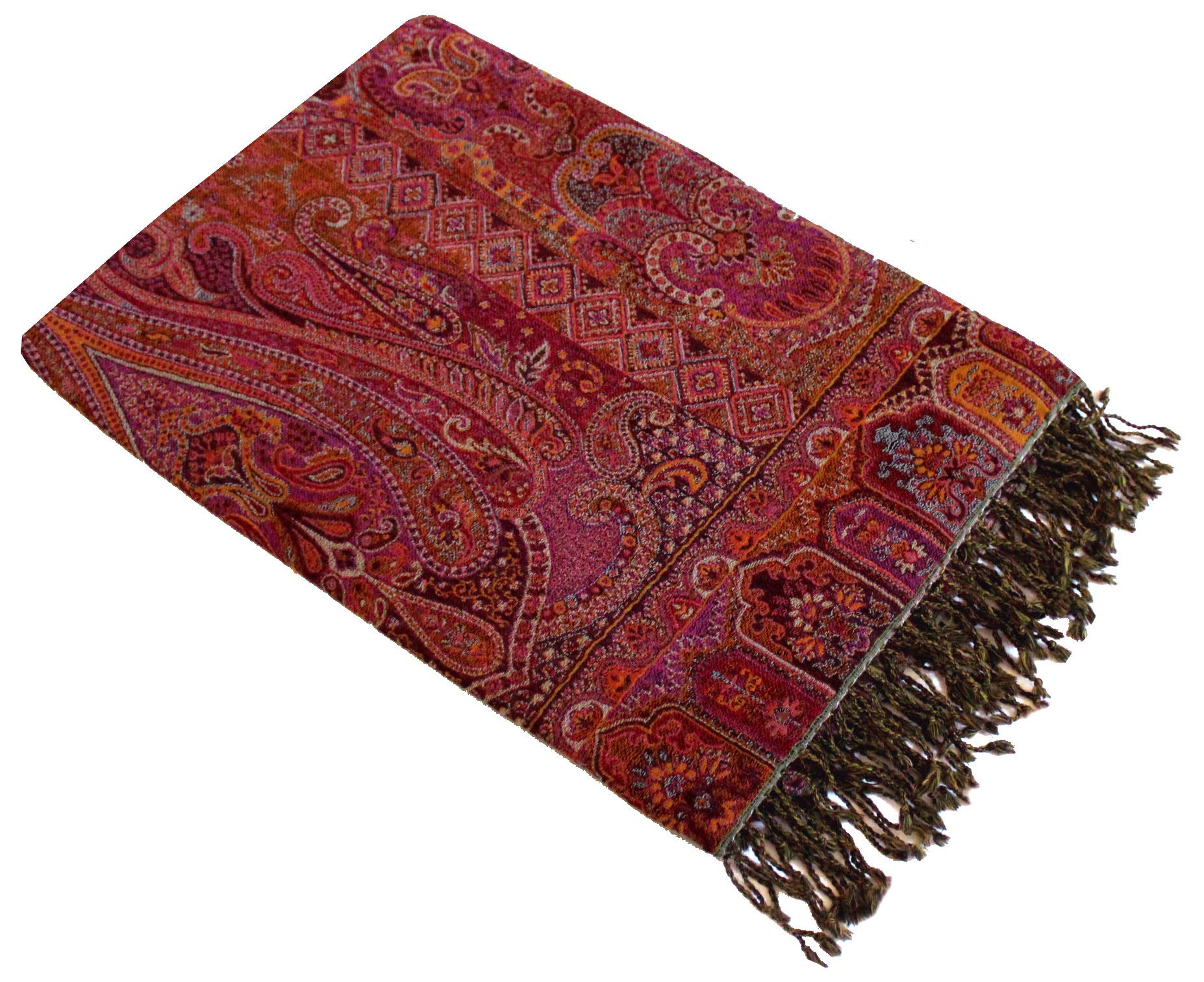 Lorenzo Cana - Koc Jacquardowy z wełny, koc bawełniany z najlepszej wełny merynosowej, koc paisley z wełny i bawełny, koc na sofę, koc przytulny, 140 cm x 200 cm 96288