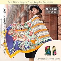 Vista 165 de DANA XU Manta de pashmina extragrande 100% de lana merina, bufanda de viaje, bufanda de cachemira para mujer, otoño e invierno, chal de gran