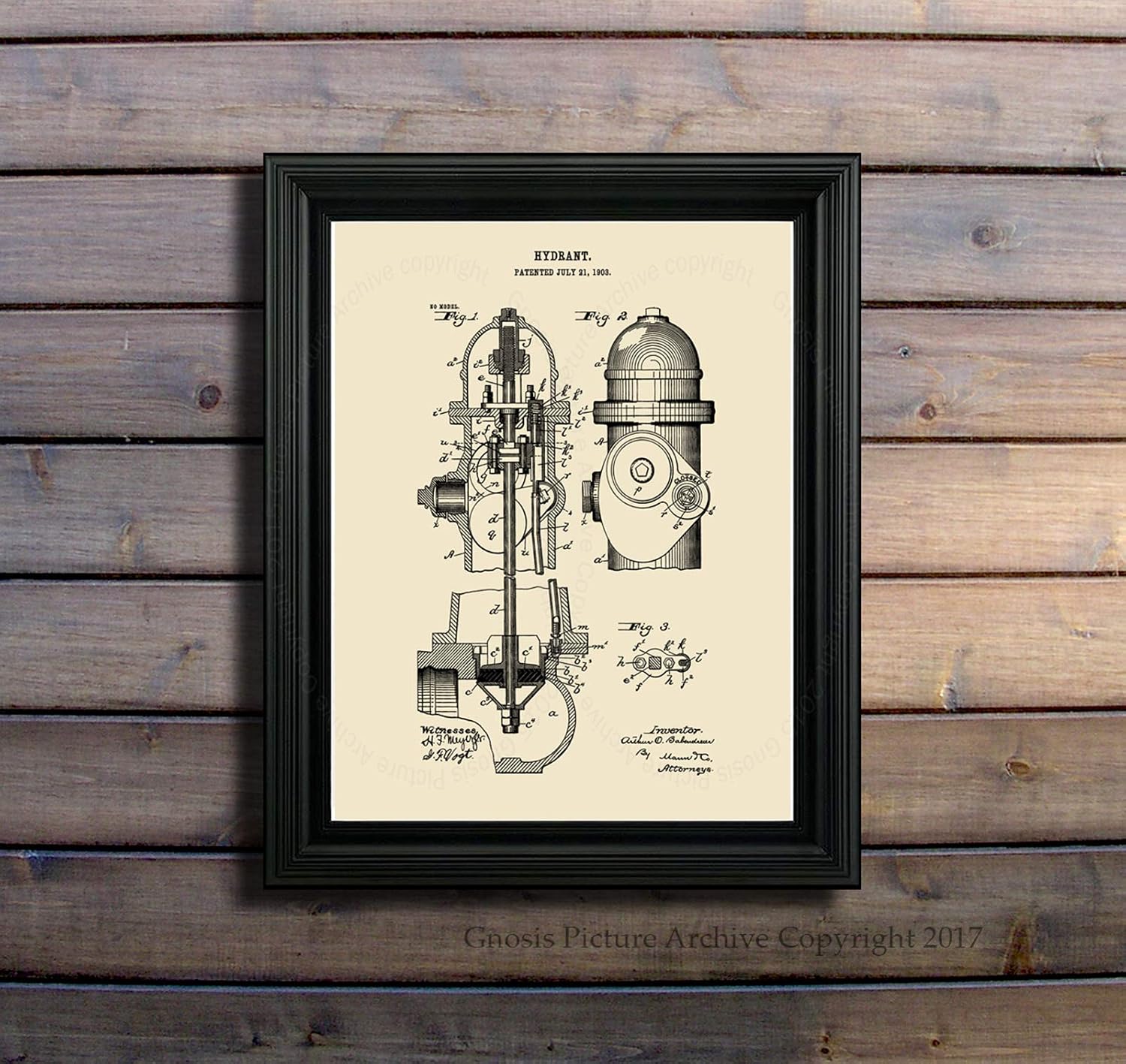 Firefighter Gifts Set of 4 Unframed Art Prints Fireman Decor Patents Firefighting CRM4B